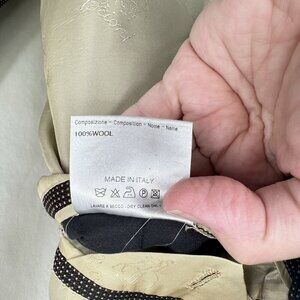 jacket blazer sport coat 100% wool two button brown italy 46L